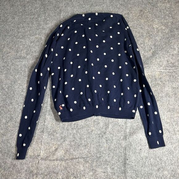 Joules Sweater Womens 4 Cardigan Button Up Navy Blue Polka Dot Cotton - Picture 7 of 8